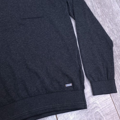 Hugo Boss Mens V-Neck Shirt Size Medium Black Wool Blend Long Sleeve Work Top - Picture 3 of 8