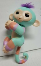 WowWee Fingerlings Baby Monkey - ZOE BLUE, Purple Hair