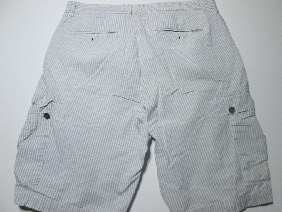 Pantalones Cortos Carga Calvin Klein Para Hombre Talla 34 Gris Claro Bolsillos 100% Algodón Cuadros Foto 2 de 4
