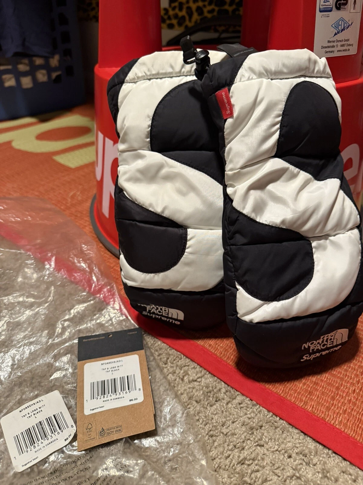 Gants logo Supreme Northface S (L)