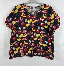 Disney Mickey Minnie Mouse 100 Cotton Nursing Scrub Top Women Size 3XL