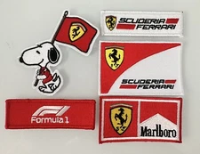 SCUDERIA FERRARI 5 Pack F1 RACING  Ferrari Red Iron-on PATCH 3” H X 3” L