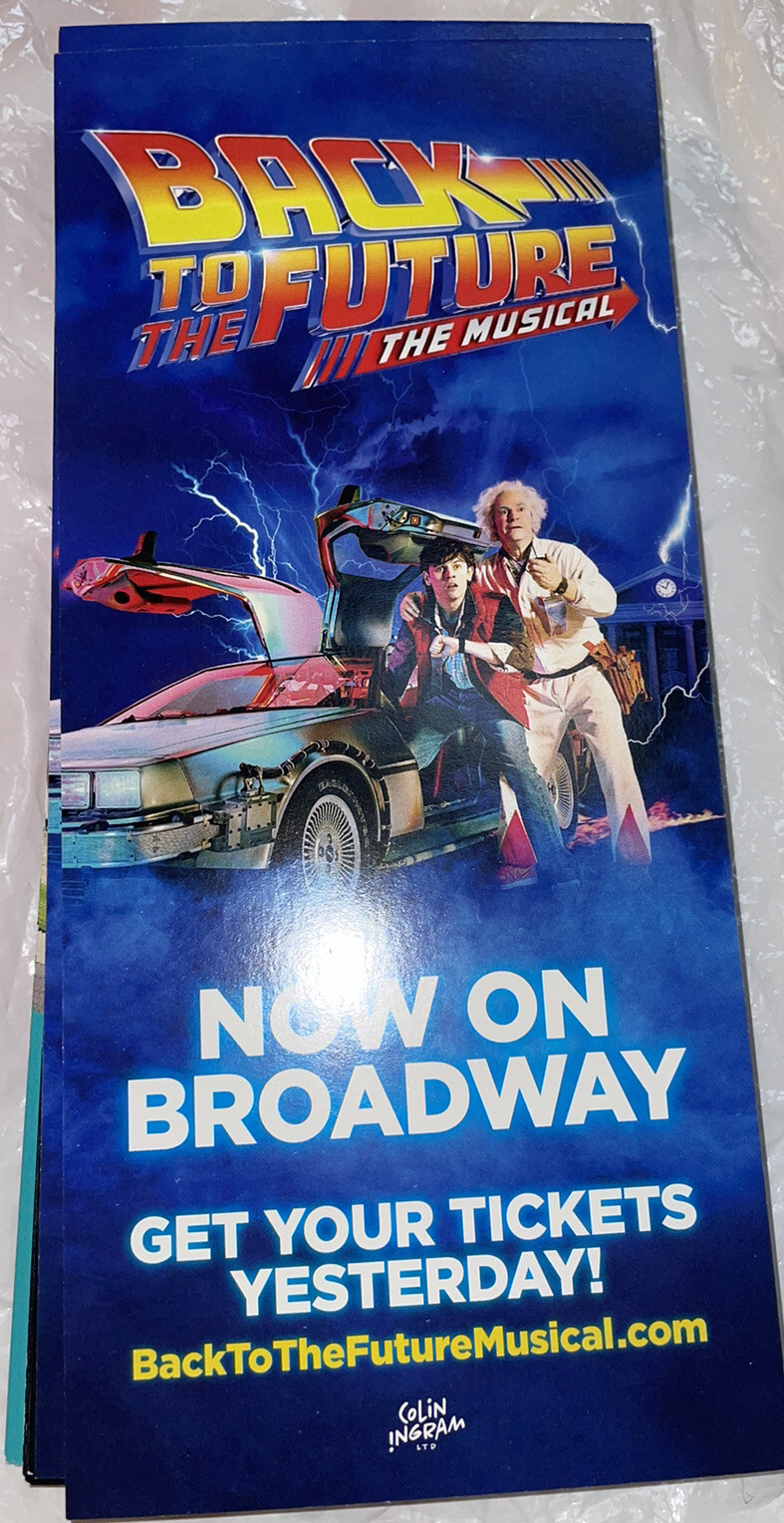 Back To The Future Flyer Broadway Best Musical No Playbill Signed Movie