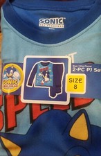Sonic The Hedgehog Boys Two pcs Long Sleeve Shirt Pants Pajama Set size 8
