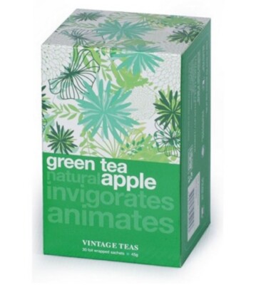 Vintage Natural Green Cherry Natural Infusion Wrapped Tea Bags 30 organic drink 