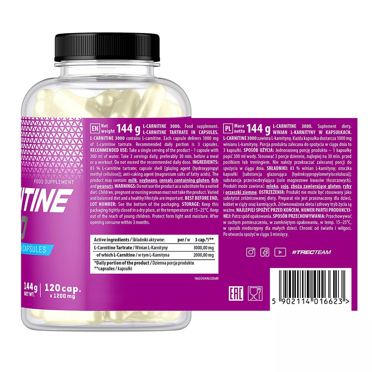 l carnitine 3000 mg tablets L-CARNITINE 3000 mg- 60-240 Capsules