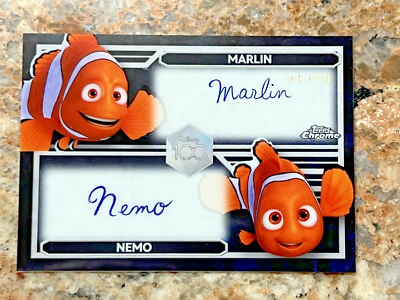2023 Topps Chrome Disney 100 Nemo Marlin Dual Auto Black
