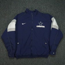 VINTAGE Dallas Cowboys Jacket Mens Large Blue Nike Pro Line Authentic