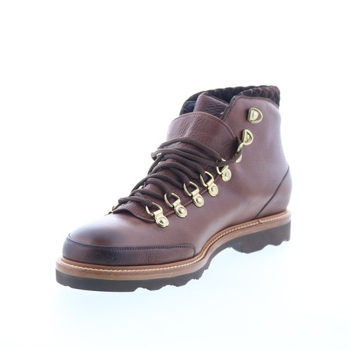 Botas de vestir informales con cordones de cuero marrón de becerro Di Bianco Cortina para hombre - Imagen 4 de 8