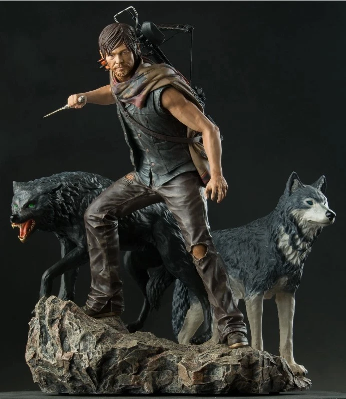 Walking Dead Daryl Dixon Wolves Estatua Edición Limitada 1:8 Firmado Norman Reedus Certificado de Autenticidad SWAU Foto 3 de 4