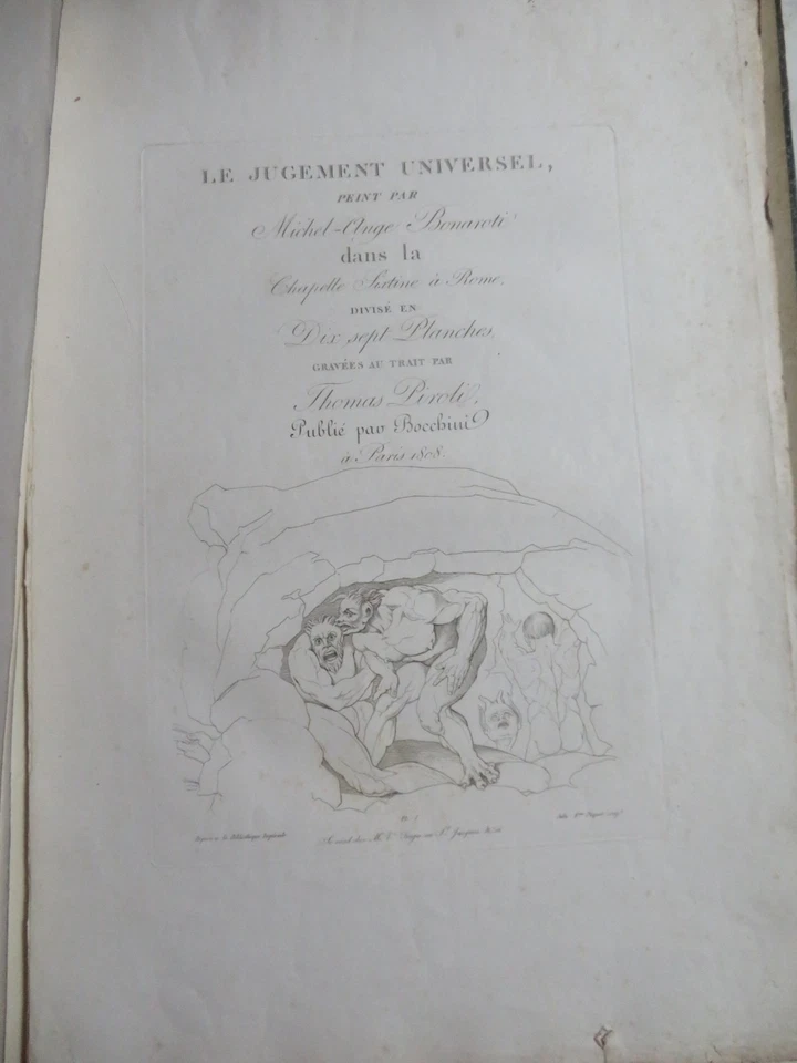 PIROLI, Tomaso  Le Jugement universel  Michel-Ange 17 gravures au trait BE - Photo 3/4