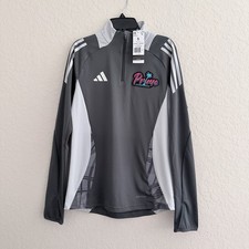 Adidas Women's Dark Gray Track Top 1/4 Zip Size Small with Cute Logo New
