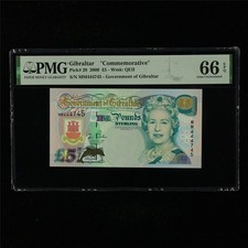 2000 Gibraltar "Commemorative" 5 Pounds Pick#29 PMG 66 EPQ Gem UNC