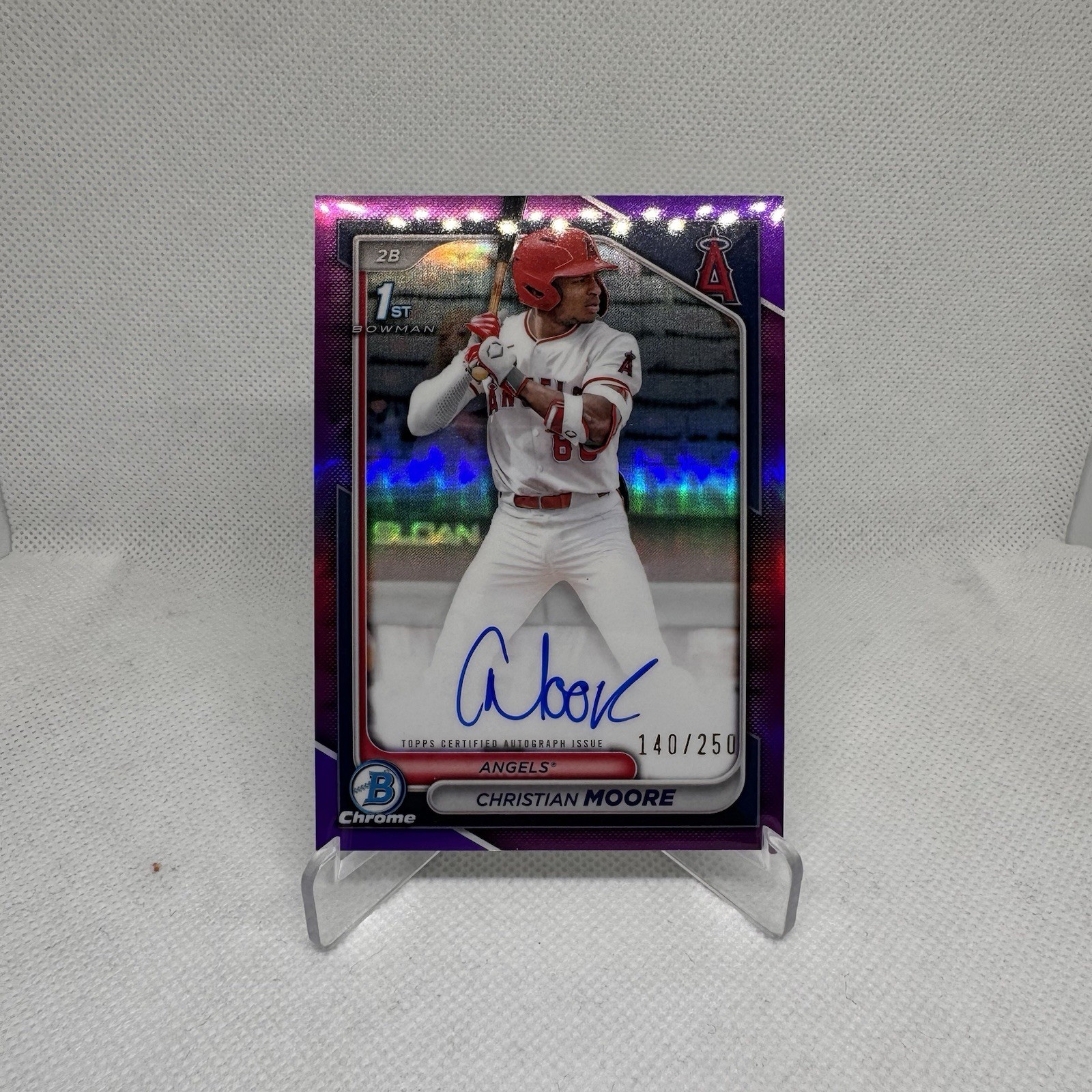 2024 Bowman Draft - Chrome Christian Moore #BDC-13 Purple Refractor /250 (RC)