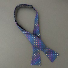The Tie Bar Bow Tie Blue Rainbow Hearts All Silk 2