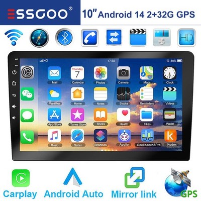 10 Zoll 2 DIN Android 15 Autoradio 2+32G Carplay GPS Navi RDS Bluetooth WIFI USB