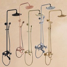 Brass Wall Mount Shower Faucet Set 8" Rain Shower Head Tub Mixer Tap hwzh415