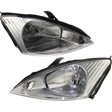 For 2000-2002 Ford Focus Headlight Assembly Pair Driver And Passenger Side