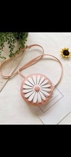 Girls Mini Daisy Floral Crossbody Bag Pink/White Zip Adjustable Strap