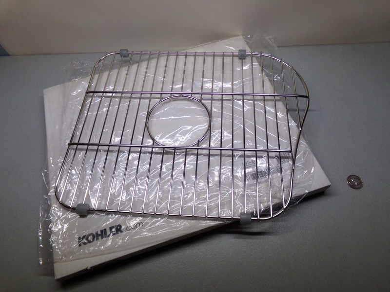 Unused Kohler 5117-ST Staccato Bottom Sink Basin Rack Right Hand SS NIB