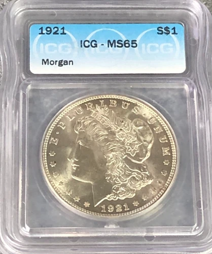 1921 MORGAN SILVER DOLLAR "ICG MS65" - INCREDIBLE COIN, COLOR, FIELDS, MIRRORS✅