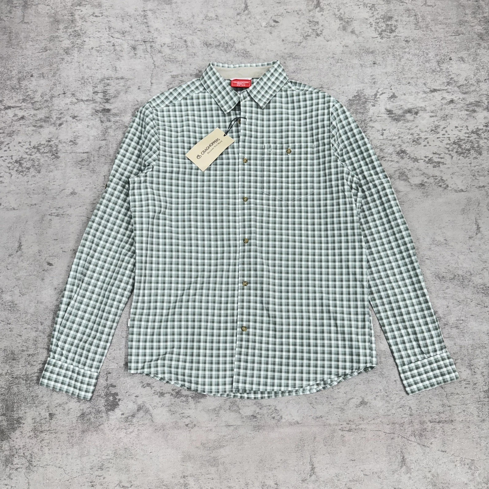Craghoppers NosiLife Mens Nuoro Check Shirt UK M Medium Hiking Walk #B5