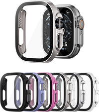6 Pack Hard PC Case with Tempered Glass Screen Protector 49Mm for Apple Watch Ul