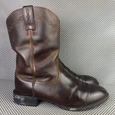 Ariat Heritage Roper Boots Mens 11 EE Brown Leather Western Pull on Cowboy