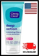 Clean & Clear Oil-Free Deep Action Exfoliating Facial Cleanser Scrub 5oz