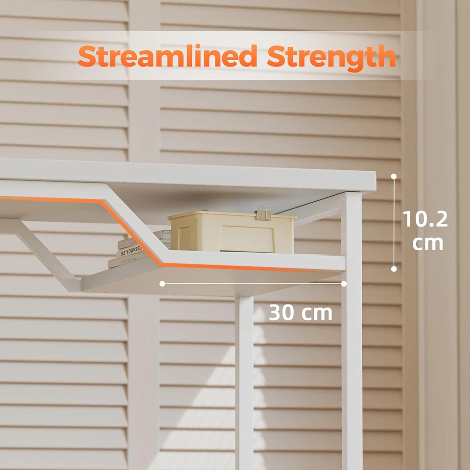 Scrivania per Computer Da 140 Cm, Scrivania Da Gioco per Piccoli Spazi, Scrivani - Immagine 2 di 4