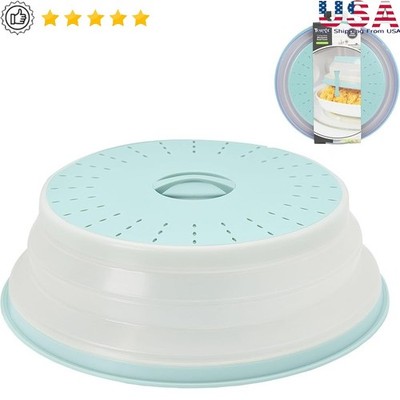 Silicone Microwave Splatter Cover Collapsible Food Safe Steam Vent Colander New