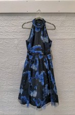 New Eliza J Floral Fit & Flare Illusion Lace Midi Dress Sz 8