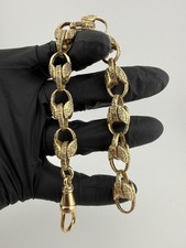 9ct Gold Tulip Bracelet 9.5" 12mm 40.2g approx