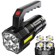 2000000 Lumens Super Bright LED Tactical Flashlight Rechargeable LED Work Light