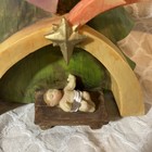 Nativity Christmas Tree Figurine/12” Wood-look-Angels, Baby Jesus, Lamb.   — photo 4