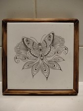 Handcrafted Teapot Stand - Laser Engraved Ceramic Tile in Wood Surround