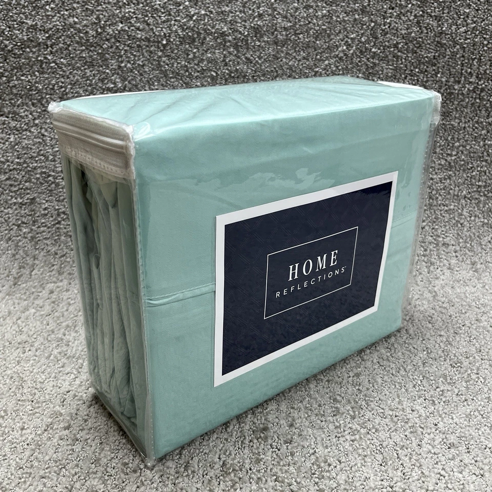 Juego completo de sábanas Home Reflection 800TC 6 piezas verde espuma de mar verde suave playero Foto 3 de 4