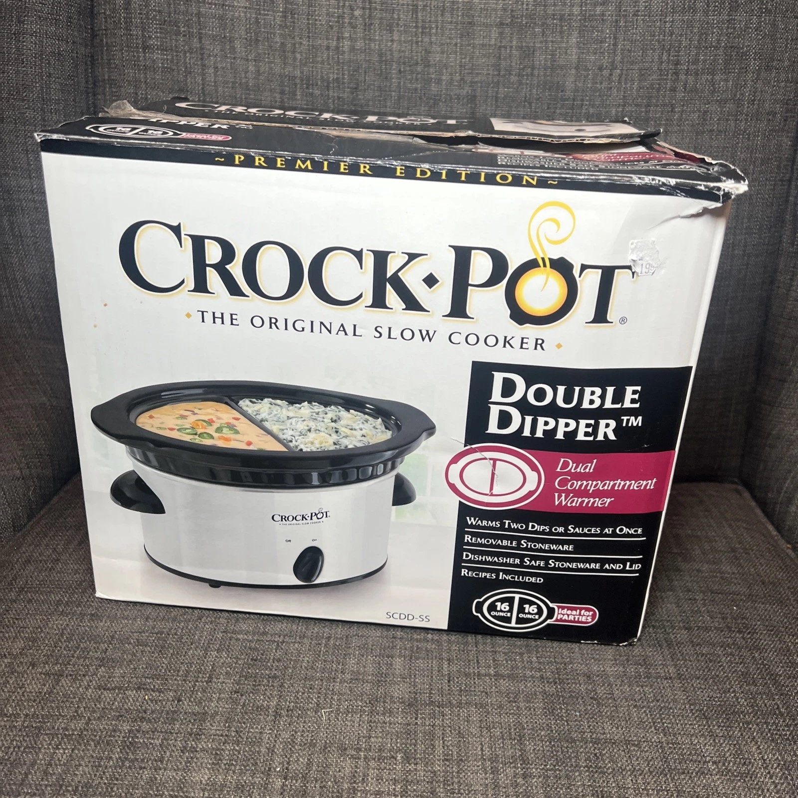 RARE CROCK POT Double Dipper Slow Cooker Warmer 2 Sides Divided Sauces Crockpot
Opens in a new windo