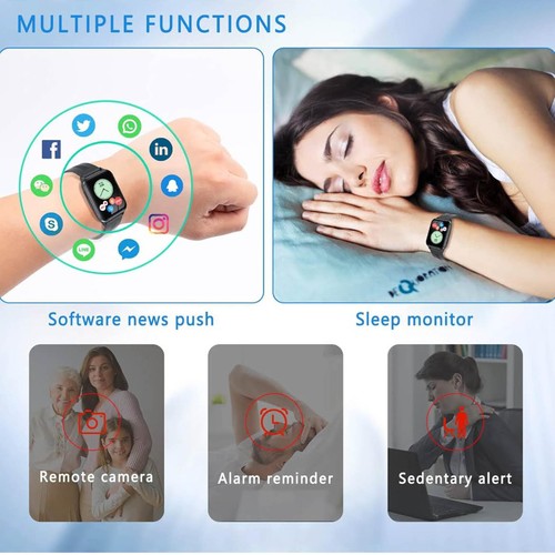 MicLee 1,69-calowy smartwatch fitness tracker z pulsometrem wodoodporny fitness - Zdjęcie 5 z 8