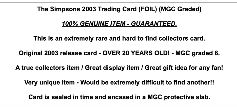 The Simpsons 2003 RARE FOIL Trading Card Game Graded Vintage Comics Memorabilia - Image 2 of 4