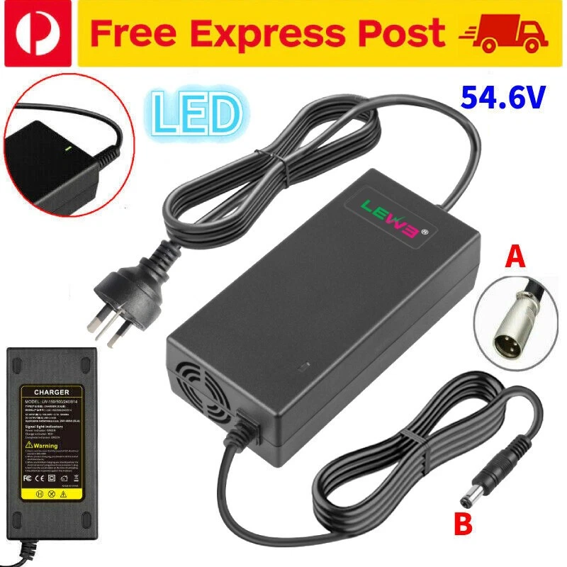 48V Charger Li-1on L1thium 54.6V for 13 Series Battery 48Volt /RCA Leto/XLR