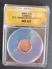 1956 SILVER 10 CENTS ANACS GRADED MS63 CANADIAN DIME