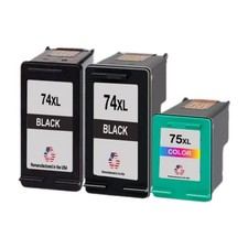Compatible Ink Cartridge For HP 74XL 2Black 75XL 1Color-USA