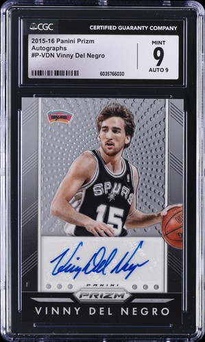 2015-16 PANINI PRIZM AUTOS #P-VDN VINNY DEL NEGRO CGC 9