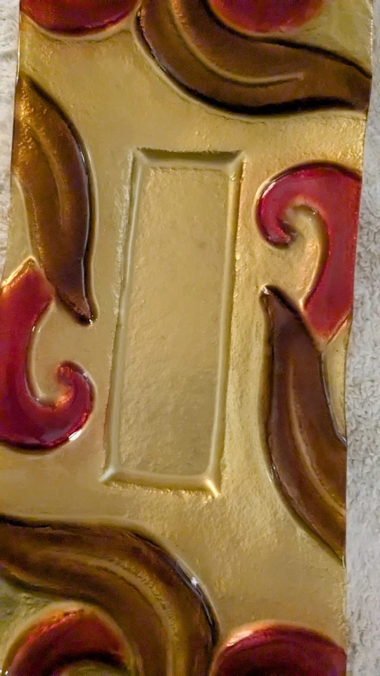 Modern Fused Glass Center Piece 31"X12 - Image 3 of 4