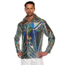 70s Hologram Adult Costume Disco Shirt