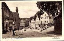 Ak Backnang in Württemberg, Marktplatz, Tankstelle - 4428754