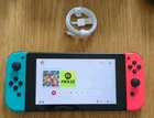 MINT Nintendo Switch Console 32GB Neon Blue Red Joycons V2 IMPROVED BATTERY