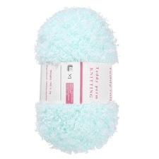 Fur Yarn Soft Fluffy Chunky Yarn Fuzzy Yarn Water Blue for Crocheting, 50m