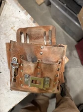VTG Klein Tools 5164 Leather 8 Pocket Electrician Tool Pouch